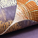 杢目絞りに秋の刺繍帯　質感・風合