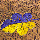 杢目絞りに秋の刺繍帯　質感・風合