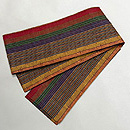 多色縞の木綿半幅帯　帯裏