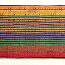 多色縞の木綿半幅帯　前柄