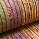多色縞の木綿半幅帯　質感・風合