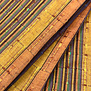 多色縞の木綿半幅帯　質感・風合