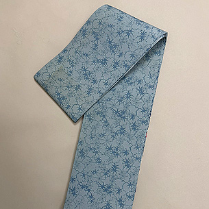 松原工房作　もみじ文様の半幅帯