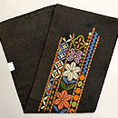 フランス刺繍花文の名古屋帯　帯裏