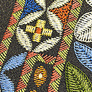 フランス刺繍花文の名古屋帯　質感・風合