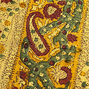 縞に草花文 インドネシア バティック名古屋帯(木綿)　質感・風合