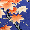 色紅葉文の名古屋帯　質感・風合