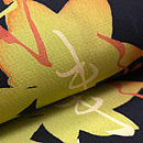 竜田川文様の名古屋帯　質感・風合