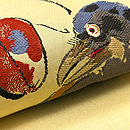 烏瓜にカラス織り文様の名古屋帯　質感・風合