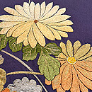 菊尽くし刺繍の名古屋帯　質感・風合