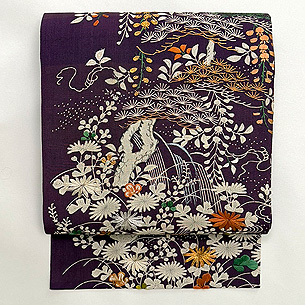 御所解き文様の名古屋帯