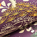 御所解き文様の名古屋帯　質感・風合