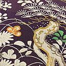 御所解き文様菊柄の名古屋帯　質感・風合