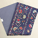 花唐草にボーダー柄のスザニ名古屋帯　帯裏