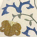 白地スザニの名古屋帯　質感・風合