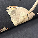 竹に雀綴れの単衣名古屋帯　質感・風合