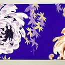 紫地菊に紅葉染めの名古屋帯　前柄