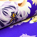 紫地菊に紅葉染めの名古屋帯　質感・風合