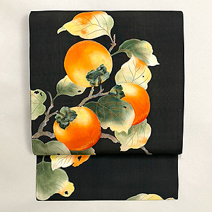 大きな柿の名古屋帯