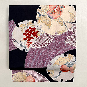 地紙に雪輪文様の名古屋帯