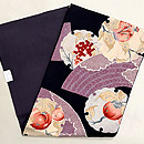 地紙に雪輪文様の名古屋帯　帯裏