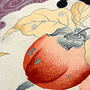 地紙に雪輪文様の名古屋帯　質感・風合