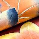 大きな紅葉文の名古屋帯　質感・風合