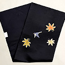 もみじにホトトギス文様の名古屋帯　帯裏