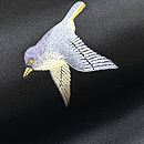 もみじにホトトギス文様の名古屋帯　質感・風合