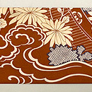 照柿色菊の名古屋帯　前柄