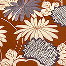 照柿色菊の名古屋帯　質感・風合