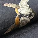 群れ雀刺繍の名古屋帯　質感・風合