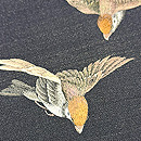 群れ雀刺繍の名古屋帯　質感・風合