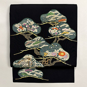 笠松文コラージュの名古屋帯