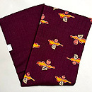 縦節紬雪椿文様の名古屋帯 浦野理一作 帯裏