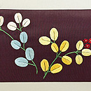 萩文様刺繍の名古屋帯　前柄