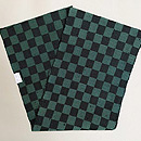 伊兵衛織緑市松の開き名古屋帯 帯裏