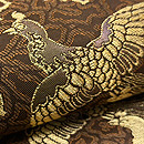 茶地桐竹鳳凰文織名古屋帯　質感・風合