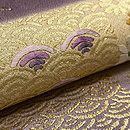 青海波に笹竹・桐・菊・紅葉刺繍名古屋帯　質感・風合