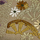 青海波に笹竹・桐・菊・紅葉刺繍名古屋帯　質感・風合