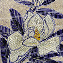 皆川月華作 白木蓮の刺繍 絽の名古屋帯 質感・風合