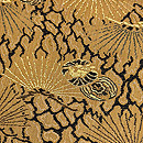 黄土色地松に鶴亀織名古屋帯　質感・風合