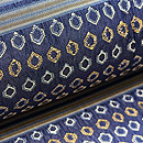 亀甲模様に縞織半幅帯　質感・風合