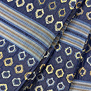 亀甲模様に縞織半幅帯　質感・風合