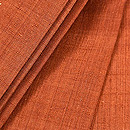 團十郎茶無地紬半幅帯　質感・風合