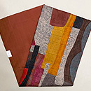 インド カンタワーク抽象画デザイン名古屋帯　帯裏