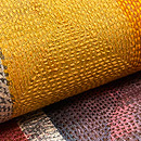 インド カンタワーク抽象画デザイン名古屋帯　質感・風合