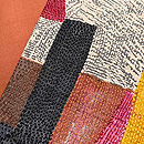 インド カンタワーク抽象画デザイン名古屋帯　質感・風合