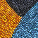 インド カンタワーク抽象画デザイン名古屋帯　質感・風合