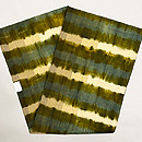 横段絞りの紬名古屋帯　帯裏